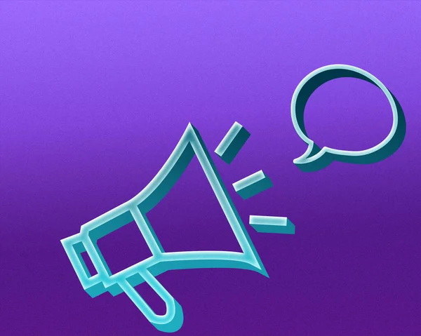 Megaphone Speech Bubble Icon Concept — Fotografia de Stock