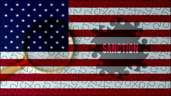 Нам Прапор Санкції — стокове фото