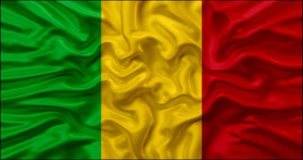 Efeito Ondulado Bandeira Mali — Fotografia de Stock
