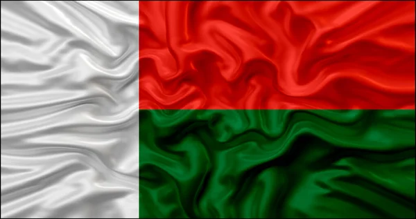 Wavy Effect Madacasgar Flag — Stock Photo, Image