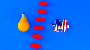 ABD bayrağı ve ampul