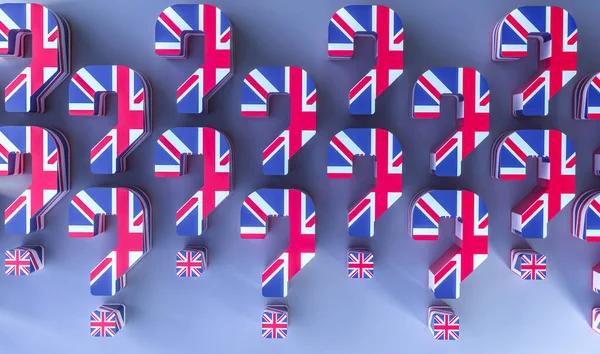 Brytyjska Flaga Pytanie — Zdjęcie stockowe