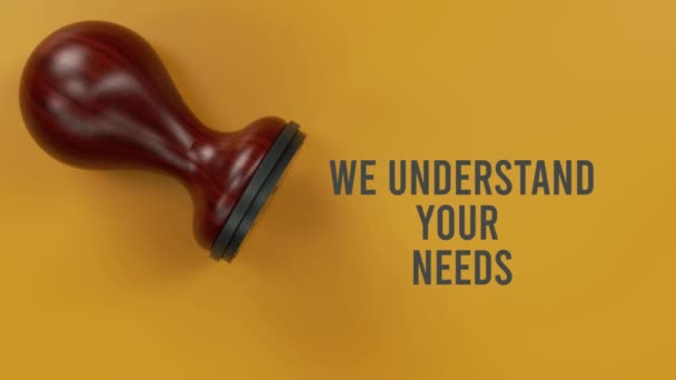 Chápeme Vaše Potřeby Video Koncept — Stock video