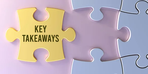 Key Takeaways Puzzle Koncepció — Stock Fotó