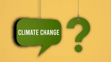 İklim değişikliği soru ve konuşma balonu