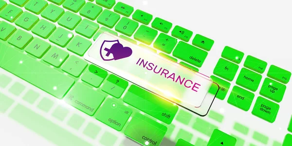 Insurance New Age Keyboard Render — Stock Photo, Image