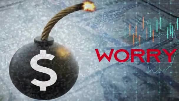 ドル市場と爆弾ビデオ — ストック動画