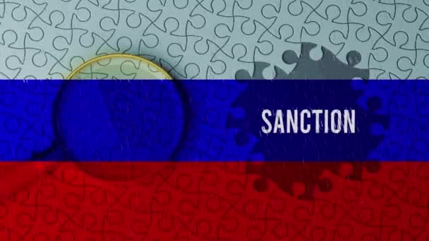 Russia Flag Sanction — Stock Video