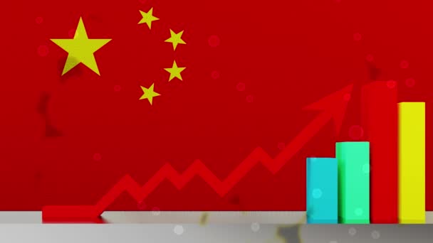 China Flag Trade War Video — Stockvideo