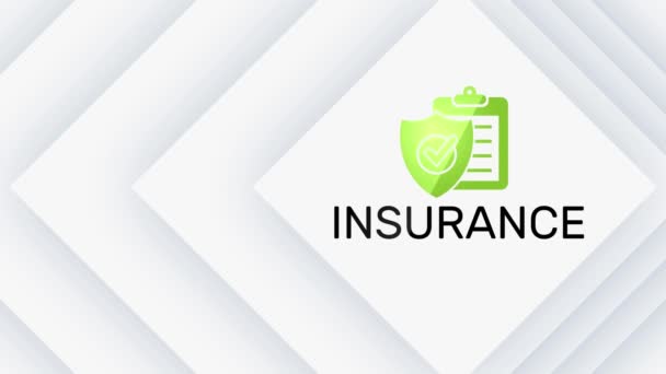 Insurance Icon Video Concept — стоковое видео