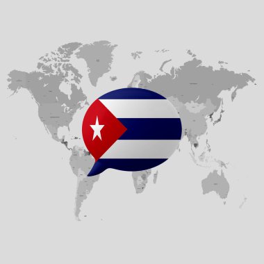 Küba Ulusal Bayrağı ve Sosyal Sorunlar Konsepti