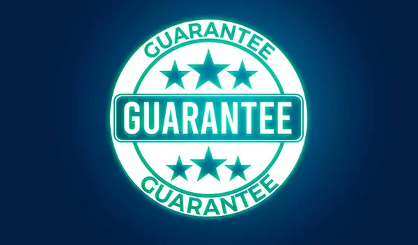 Guarantee Neon Light Logo — Stock Photo, Image