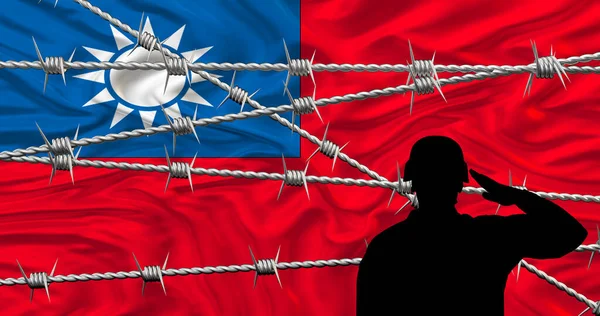 Taiwan Flag War Social Issues — Stockfoto