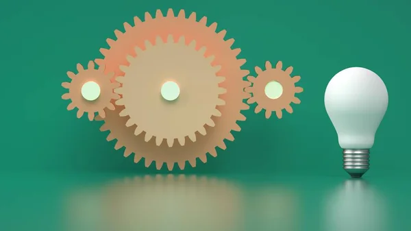 Gears Ideas Bulb — Zdjęcie stockowe