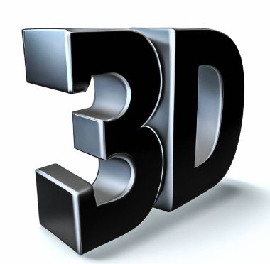 3d text concept white background