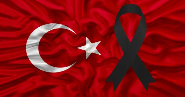 Turchia Bandiera Lutto Concetto — Foto Stock