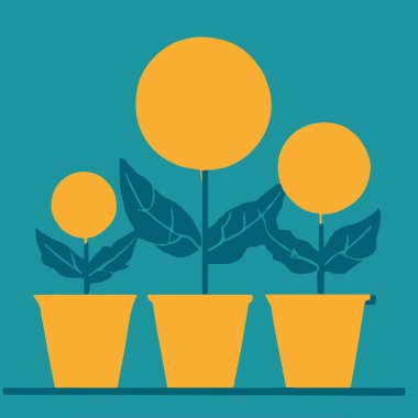 Bitki ikonu yetiştirmek. vektör illüstrasyonu