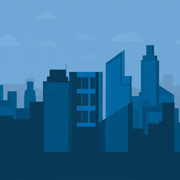 Stadssiluett Med Skyskrapor Och Byggnader Vektor Illustration — Stockfoto