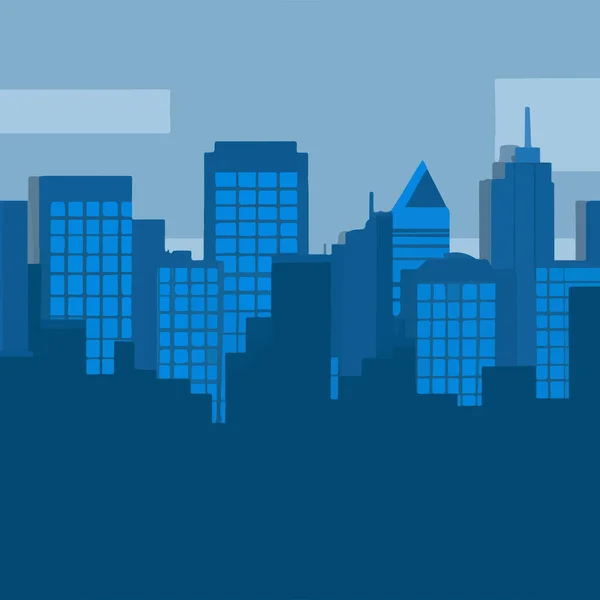 Stadtsilhouette Mit Wolkenkratzern Und Gebäuden Vektorillustration — Stockfoto