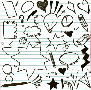 el çizimi karalama biçimi, konuşma, vektör illüstrasyonu