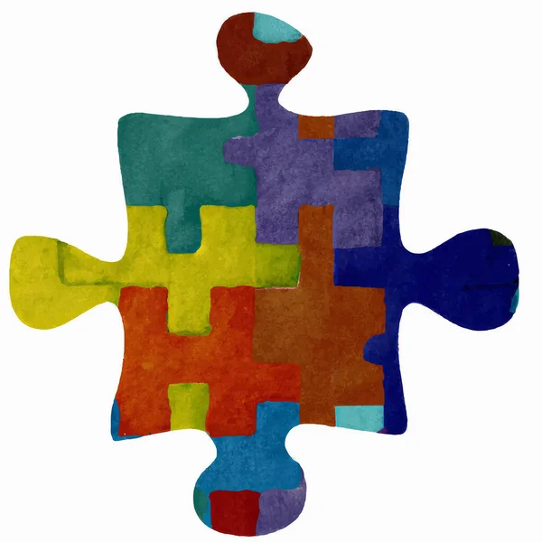 Watercolor Jigsaw Puzzle Concept — Stock Photo, Image