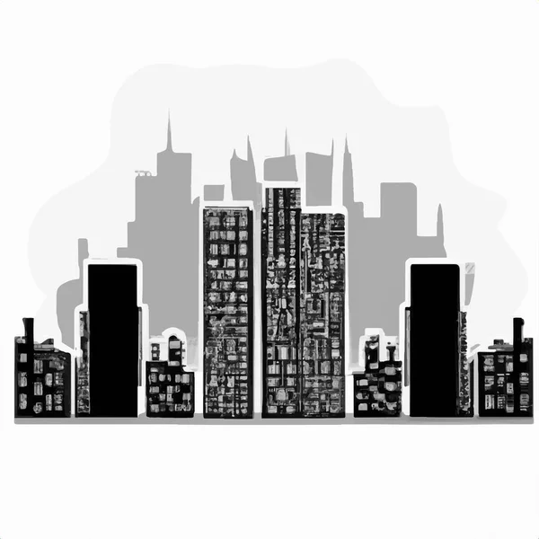 Profilo Della Città Skyline Grattacieli Illustrazione Vettoriale — Foto Stock