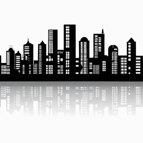 Abstracte Stadsillustratie Witte Achtergrond — Stockfoto
