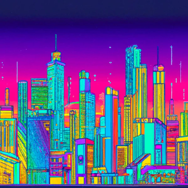 Vectorillustratie Van Skyline Van Stad — Stockfoto