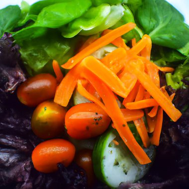 Taze sebze salatası, yeşil soğan ve havuç.