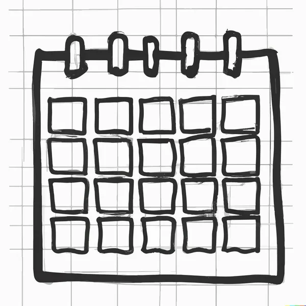 Dibujo Doodle Calendario Estilo —  Fotos de Stock