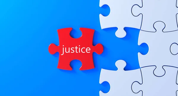 Konsep Teka Teki Keadilan Jigsaw — Stok Foto