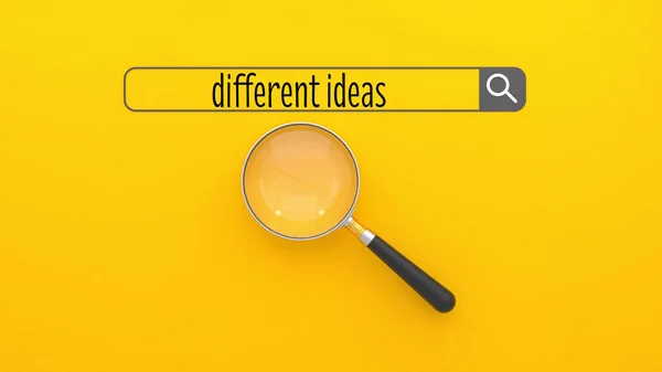 Ideias Diferentes Lupa — Fotografia de Stock
