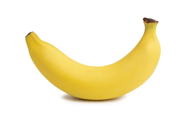 Вырезание Гладкой Кожи Спелые Банановые Фрукты Изолированы Белом Фоне Обрезкой — стоковое фото