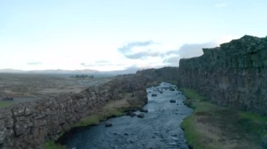 River in ingvellir Iceland flowing between North America Plate and the Eurasian plate