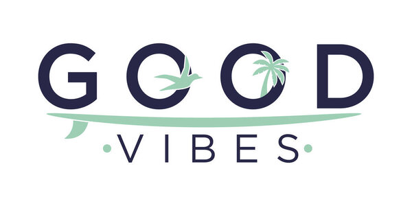 good vibes lehing, good vibes surfer, Surf, summer vibes, surfer, happy time concept, summer, logo, bicycle,. векторная иллюстрация.