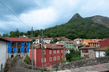 view of the mountains in the summer, Picos de Europa, Asturias, town