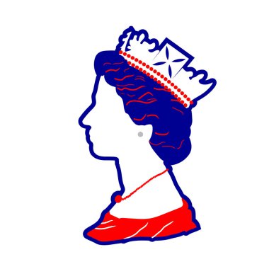 Queen Elizabeth silhouette, commemorative, queen of England, good save the queen clipart