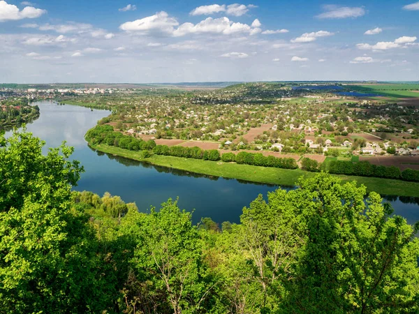 Vue Ensoleillée Sur Panorama Rivière Dniester Ukraine — Photo