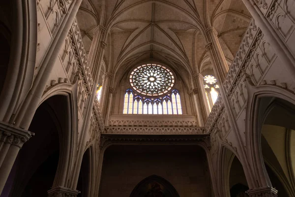 Interior Expiatory Temple Len Guanajuato Stained Glass Window Top — Stock Photo, Image