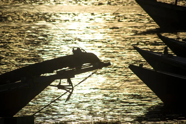 Increíble Vista Mar Puesta Sol Desde Muelle Pesca —  Fotos de Stock