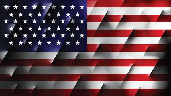 Fondo Pantalla Bandera Nacional Estados Unidos Líneas Sólidas Asomándose Detrás — Vector de stock