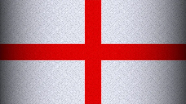 イギリスの国旗 聖ジョージの十字架だ 波のパターンと影のグラデーションスタイルの国旗壁紙 — ストックベクタ