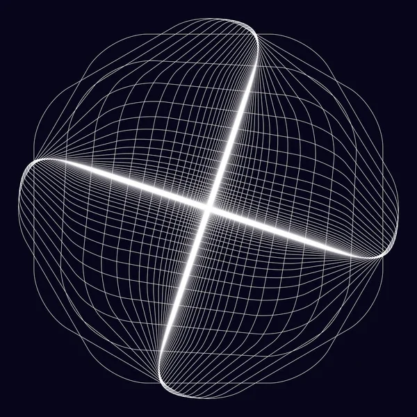Rounded Hexagonal vortex line art style. Centered moving spiral lines. Neon effects background.