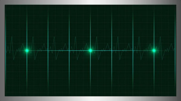 Heart Rate Display Monitor Pulse Frequency Screen Scientific Vector Image — Stock vektor