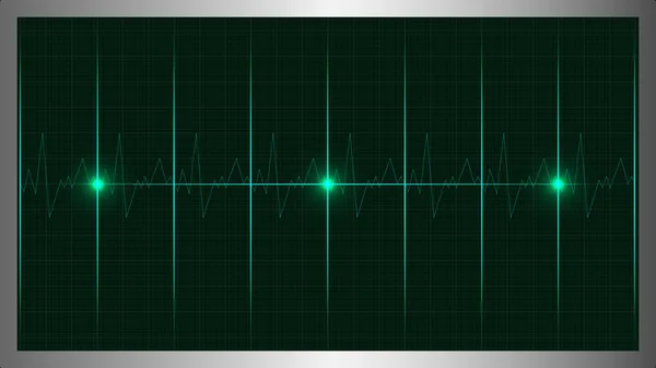 Монітор Частоти Серцевих Скорочень Екран Імпульсної Частоти Наукове Векторне Зображення — стоковий вектор