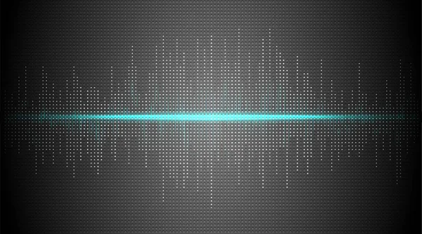 点線の音波の壁紙を光る スポットライトグラフイコライザーとカラーダッジスタイルの背景 — ストックベクタ