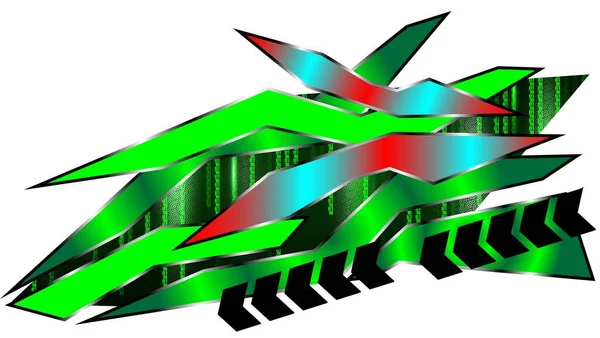 Matriz Verde Vertical Dentro Faixa Adesiva Para Carro Corrida Caminhão — Vetor de Stock