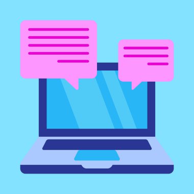 Konsept mesajı olan bir vektör dizüstü bilgisayar