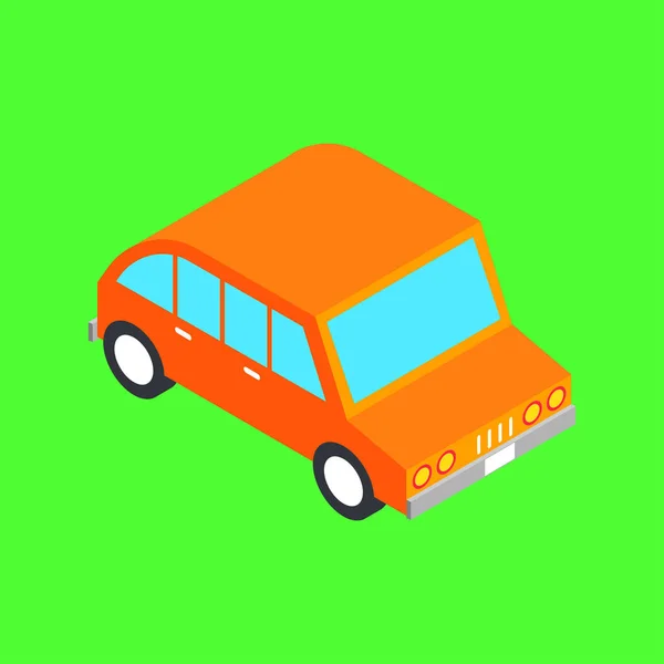 Vecteur Illustration Voiture Isométrique Orange — Image vectorielle