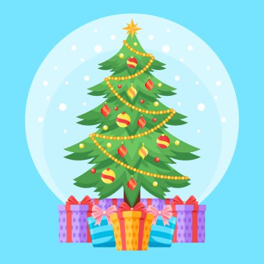 Hediyeli Noel ağacı vektörü